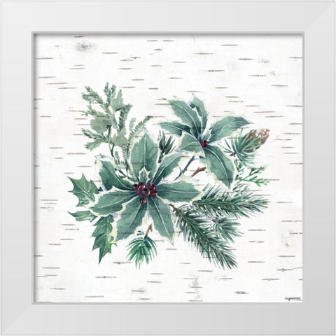 Jade Floral White Modern Wood Framed Art Print by Brown, Kyra