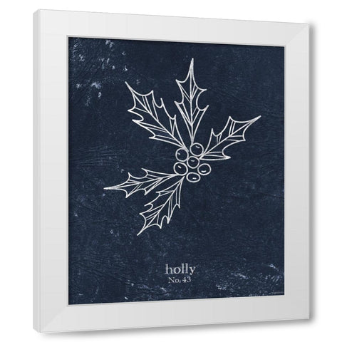 Denim Holly White Modern Wood Framed Art Print by Brown, Kyra