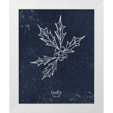 Denim Holly White Modern Wood Framed Art Print by Brown, Kyra