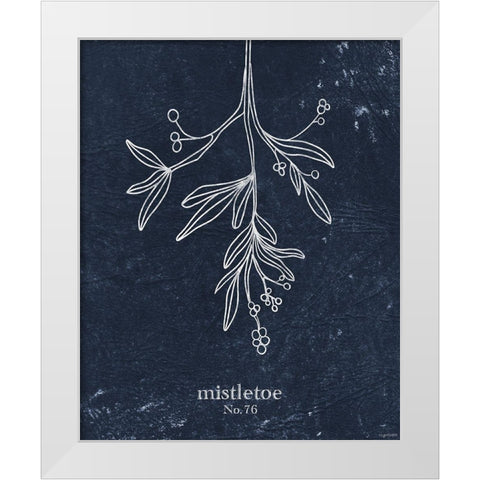 Denim Mistletoe White Modern Wood Framed Art Print by Brown, Kyra