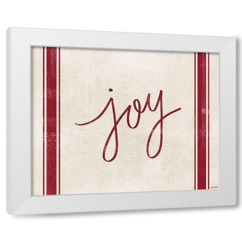 Joy Stripes White Modern Wood Framed Art Print by Brown, Kyra