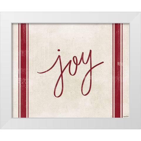 Joy Stripes White Modern Wood Framed Art Print by Brown, Kyra