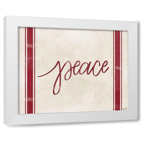 Peace Stripes White Modern Wood Framed Art Print by Brown, Kyra
