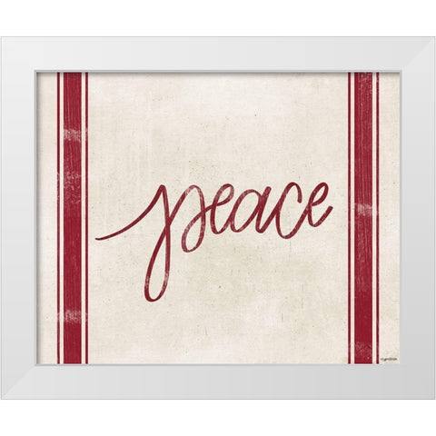 Peace Stripes White Modern Wood Framed Art Print by Brown, Kyra