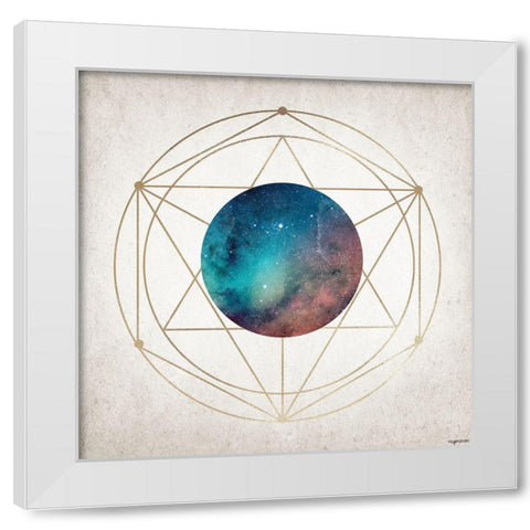 Geo Planet White Modern Wood Framed Art Print by Brown, Kyra