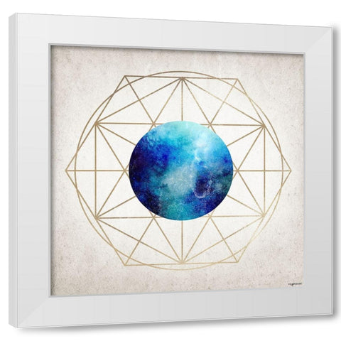 Geo Planet III White Modern Wood Framed Art Print by Brown, Kyra