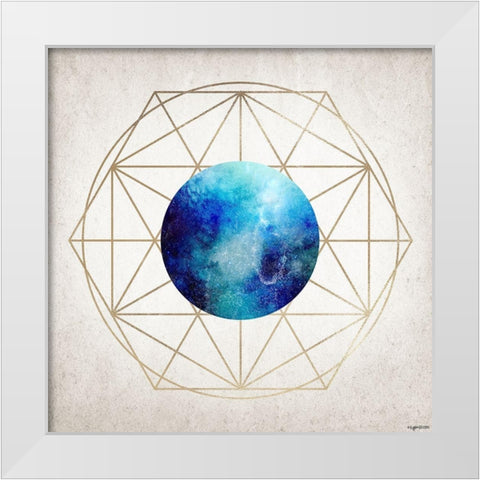 Geo Planet III White Modern Wood Framed Art Print by Brown, Kyra