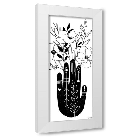 Flower Hand White Modern Wood Framed Art Print by Brown, Kyra