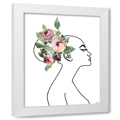Line Woman White Modern Wood Framed Art Print by Brown, Kyra