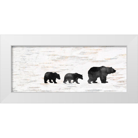 Bear Family White Modern Wood Framed Art Print by Brown, Kyra