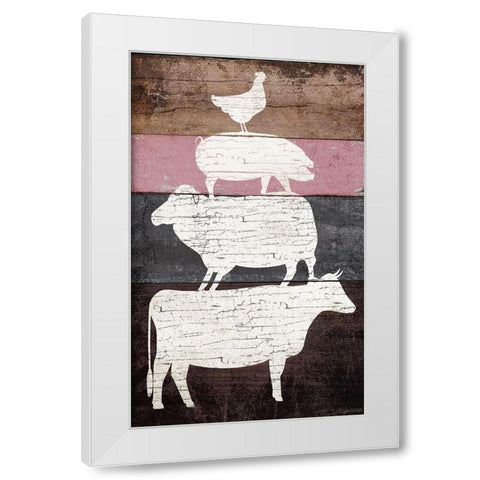 Barn Animals White Modern Wood Framed Art Print by Brown, Kyra