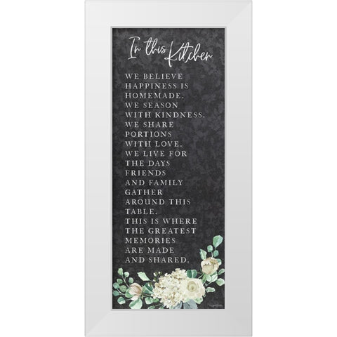 In This Kitchen White Modern Wood Framed Art Print by Brown, Kyra