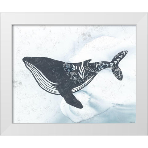 Whale White Modern Wood Framed Art Print by Brown, Kyra