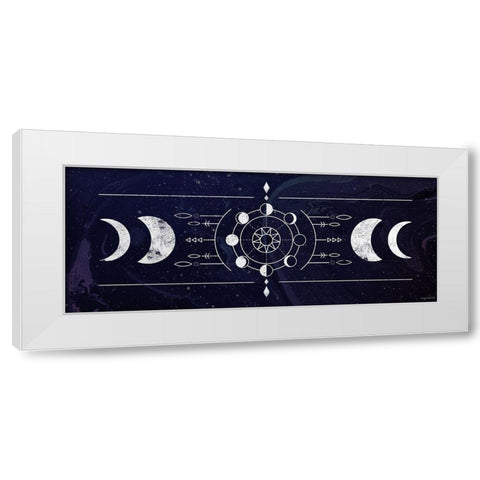 Purple Moons White Modern Wood Framed Art Print by Brown, Kyra