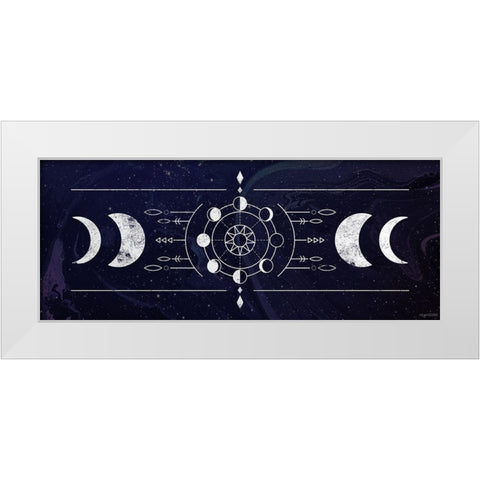 Purple Moons White Modern Wood Framed Art Print by Brown, Kyra