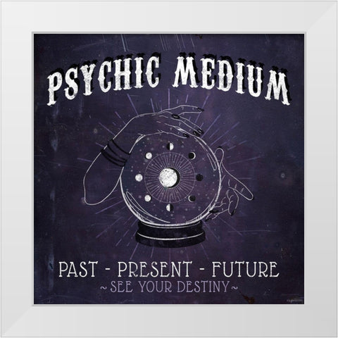 Psychic Medium White Modern Wood Framed Art Print by Brown, Kyra