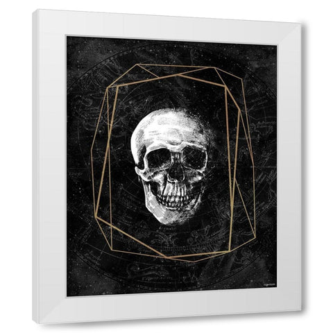 Cosmic Skull White Modern Wood Framed Art Print by Brown, Kyra