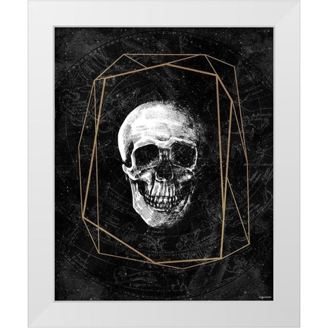 Cosmic Skull White Modern Wood Framed Art Print by Brown, Kyra