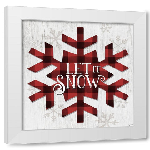 Let It Snow Flake White Modern Wood Framed Art Print by Brown, Kyra