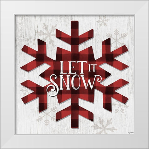 Let It Snow Flake White Modern Wood Framed Art Print by Brown, Kyra