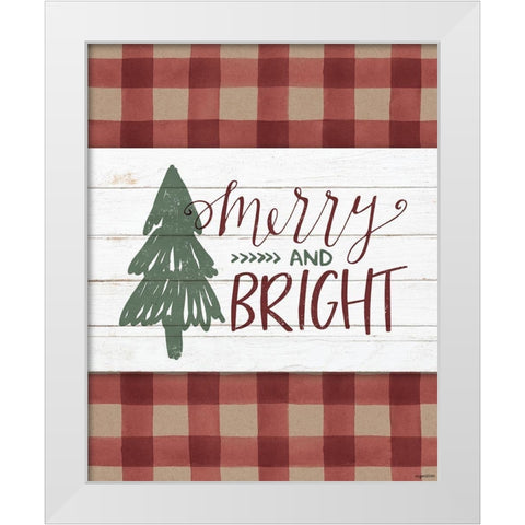 Merry and Bright White Modern Wood Framed Art Print by Brown, Kyra