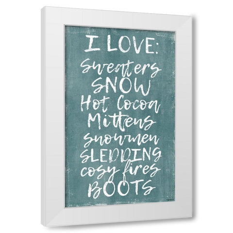 Winter Loves White Modern Wood Framed Art Print by Brown, Kyra