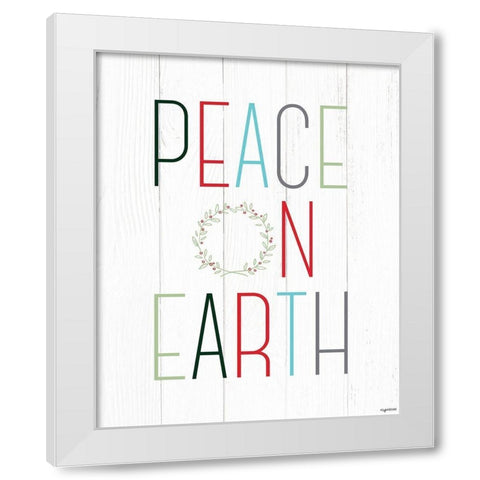 Peace on Earth   White Modern Wood Framed Art Print by Brown, Kyra