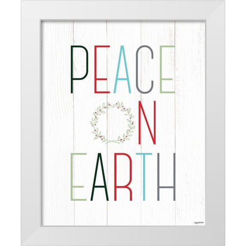 Peace on Earth   White Modern Wood Framed Art Print by Brown, Kyra