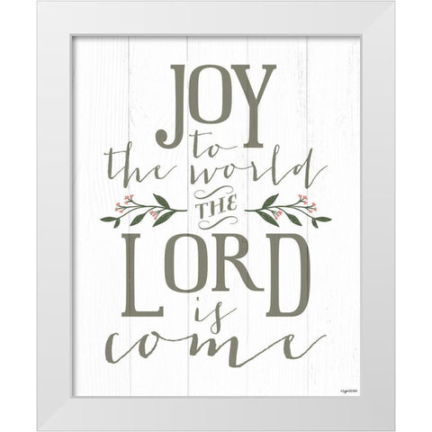 Joy to the World White Modern Wood Framed Art Print by Brown, Kyra