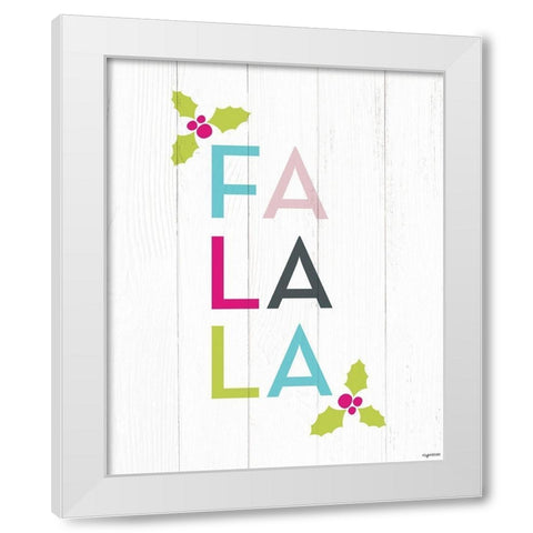 Fa La La White Modern Wood Framed Art Print by Brown, Kyra