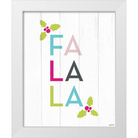 Fa La La White Modern Wood Framed Art Print by Brown, Kyra