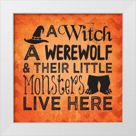 Witch Werewolf White Modern Wood Framed Art Print by Brown, Kyra