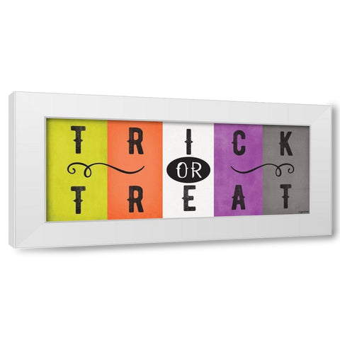 Trick or Treat Stripes White Modern Wood Framed Art Print by Brown, Kyra