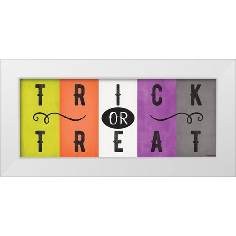 Trick or Treat Stripes White Modern Wood Framed Art Print by Brown, Kyra