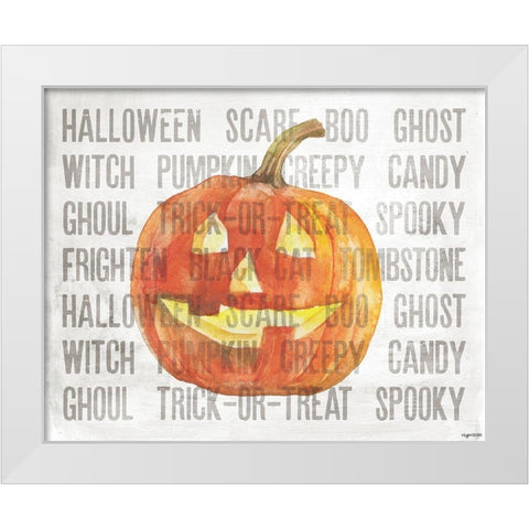 Halloween Jack White Modern Wood Framed Art Print by Brown, Kyra