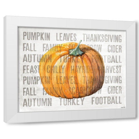 Harvest Pumpkin White Modern Wood Framed Art Print by Brown, Kyra