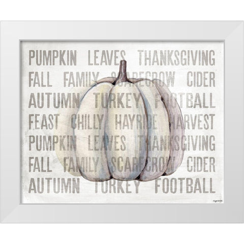 Harvest White Pumpkin White Modern Wood Framed Art Print by Brown, Kyra