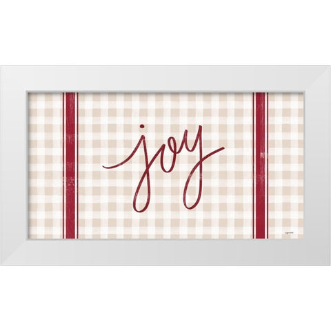 Joy Plaid White Modern Wood Framed Art Print by Brown, Kyra