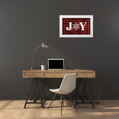 Plaid Joy White Modern Wood Framed Art Print by Brown, Kyra
