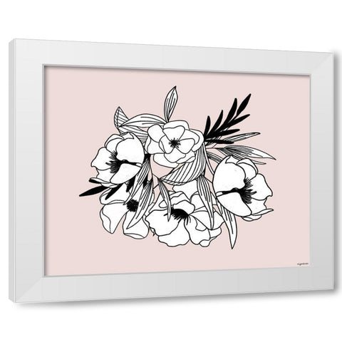 BW Flowers II White Modern Wood Framed Art Print by Brown, Kyra