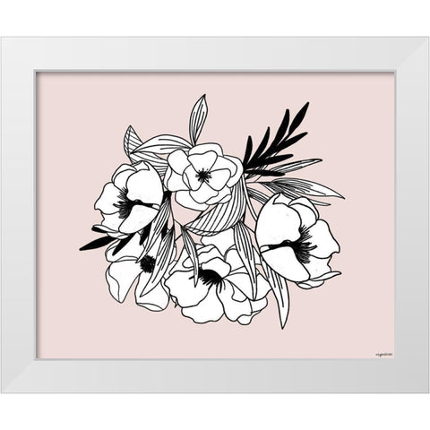 BW Flowers II White Modern Wood Framed Art Print by Brown, Kyra