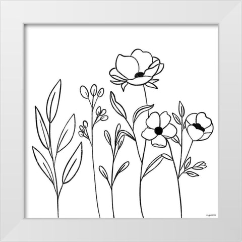 BW Flowers V  White Modern Wood Framed Art Print by Brown, Kyra