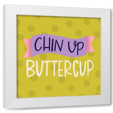 Chin Up Buttercup White Modern Wood Framed Art Print by Brown, Kyra
