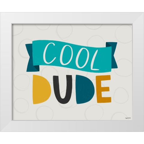 Cool Dude White Modern Wood Framed Art Print by Brown, Kyra