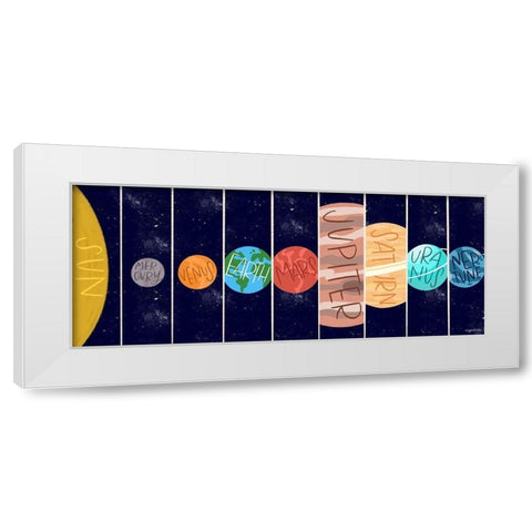 Solar System White Modern Wood Framed Art Print by Brown, Kyra