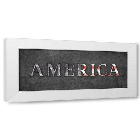 America   White Modern Wood Framed Art Print by Brown, Kyra
