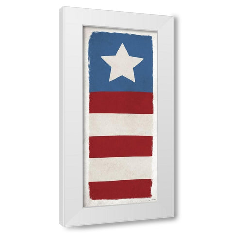 Star Flag White Modern Wood Framed Art Print by Brown, Kyra