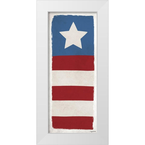 Star Flag White Modern Wood Framed Art Print by Brown, Kyra