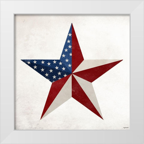 Star Flag White Modern Wood Framed Art Print by Brown, Kyra