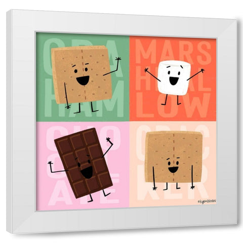 Smore White Modern Wood Framed Art Print by Brown, Kyra